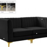 Alina 65" Velvet Upholstered 2pc. Modular Loveseat