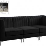 Alina 91" Velvet Upholstered 3pc. Modular Sofa
