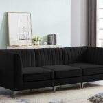 Alina 91" Velvet Upholstered 3pc. Modular Sofa