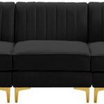 Alina 91" Velvet Upholstered 3pc. Modular Sofa