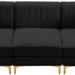 Alina 91" Velvet Upholstered 3pc. Modular Sofa