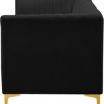 Alina 91" Velvet Upholstered 3pc. Modular Sofa