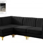 Alina 91" Velvet Upholstered 4pc. Modular Sectional