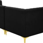 Alina 91" Velvet Upholstered 4pc. Modular Sectional