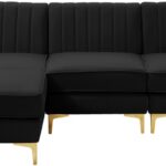 Alina 91" Velvet Upholstered 4pc. Modular Sectional