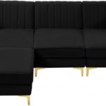Alina 91" Velvet Upholstered 4pc. Modular Sectional