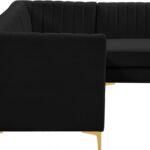 Alina 91" Velvet Upholstered 4pc. Modular Sectional