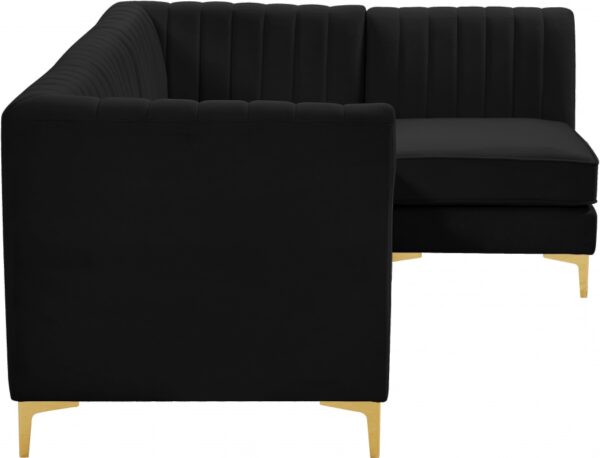 Alina 91" Velvet Upholstered 4pc. Modular Sectional