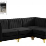 Alina 91" Velvet Upholstered 4pc. Modular Sectional