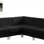 Alina 84.5" Velvet Upholstered 5pc. Modular Sectional