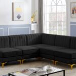 Alina 84.5" Velvet Upholstered 5pc. Modular Sectional