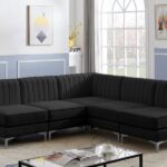 Alina 84.5" Velvet Upholstered 5pc. Modular Sectional