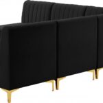 Alina 84.5" Velvet Upholstered 5pc. Modular Sectional