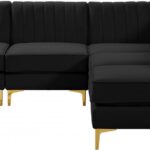 Alina 84.5" Velvet Upholstered 5pc. Modular Sectional