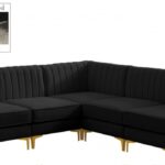 Alina 84.5" Velvet Upholstered 5pc. Modular Sectional