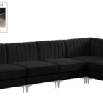 Alina 116.5" Velvet Upholstered 5pc. Modular Sectional