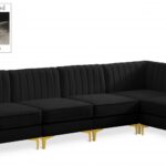 Alina 116.5" Velvet Upholstered 5pc. Modular Sectional