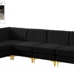 Alina 116.5" Velvet Upholstered 5pc. Modular Sectional