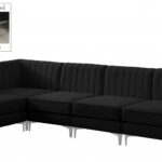 Alina 116.5" Velvet Upholstered 5pc. Modular Sectional