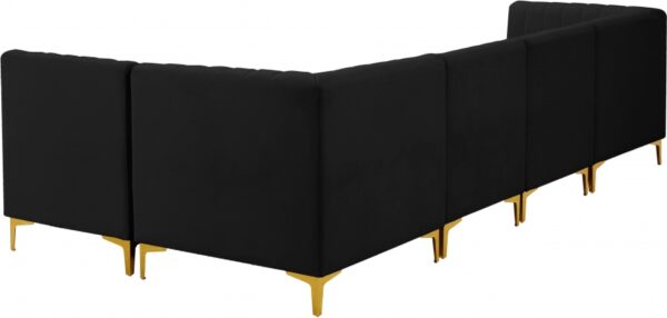 Alina 116.5" Velvet Upholstered 5pc. Modular Sectional