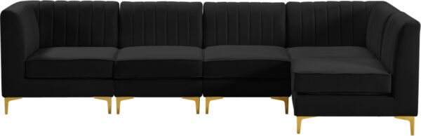 Alina 116.5" Velvet Upholstered 5pc. Modular Sectional