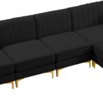 Alina 116.5" Velvet Upholstered 5pc. Modular Sectional