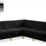 Alina 91" Velvet Upholstered 5pc. Modular Sectional