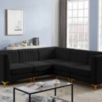 Alina 91" Velvet Upholstered 5pc. Modular Sectional