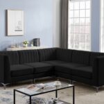 Alina 91" Velvet Upholstered 5pc. Modular Sectional