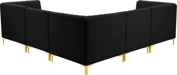 Alina 91" Velvet Upholstered 5pc. Modular Sectional