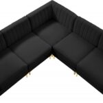 Alina 91" Velvet Upholstered 5pc. Modular Sectional
