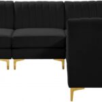 Alina 91" Velvet Upholstered 5pc. Modular Sectional