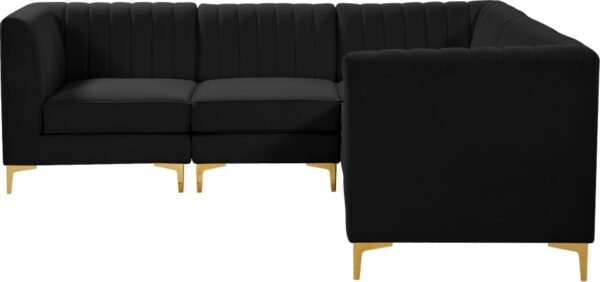 Alina 91" Velvet Upholstered 5pc. Modular Sectional