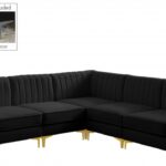 Alina 91" Velvet Upholstered 5pc. Modular Sectional