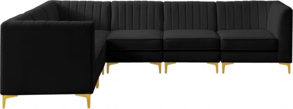 Alina 116.5" Velvet Upholstered 6pc. Modular Sectional
