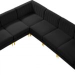 Alina 116.5" Velvet Upholstered 6pc. Modular Sectional