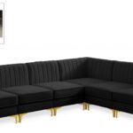Alina 116.5" Velvet Upholstered 6pc. Modular Sectional