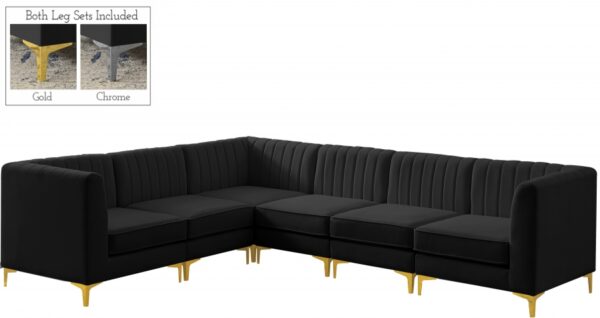 Alina 116.5" Velvet Upholstered 6pc. Modular Sectional