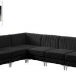 Alina 116.5" Velvet Upholstered 6pc. Modular Sectional