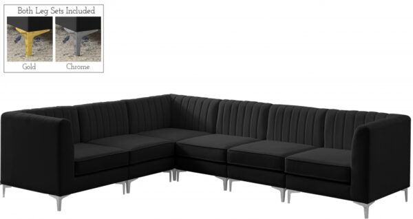 Alina 116.5" Velvet Upholstered 6pc. Modular Sectional