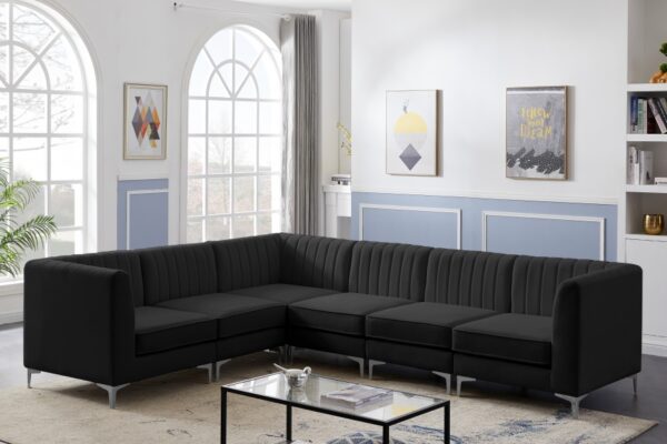 Alina 116.5" Velvet Upholstered 6pc. Modular Sectional