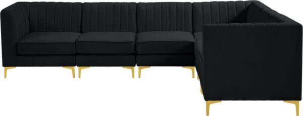 Alina 116.5" Velvet Upholstered 6pc. Modular Sectional