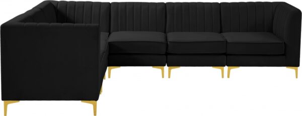 Alina 116.5" Velvet Upholstered 6pc. Modular Sectional
