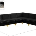 Alina 116.5" Velvet Upholstered 6pc. Modular Sectional