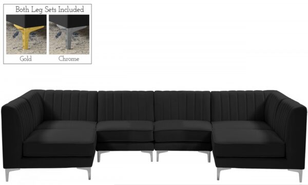 Alina 116.5" Velvet Upholstered 6pc. Modular Sectional