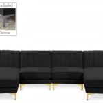 Alina 116.5" Velvet Upholstered 6pc. Modular Sectional