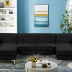 Alina 116.5" Velvet Upholstered 6pc. Modular Sectional