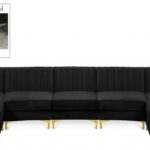 Alina 142" Velvet Upholstered 7pc. Modular Sectional