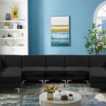 Alina 142" Velvet Upholstered 7pc. Modular Sectional