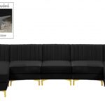 Alina 142" Velvet Upholstered 7pc. Modular Sectional